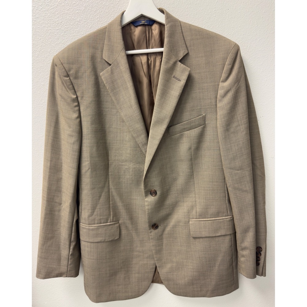 Brooks Brothers Mens 346 Stretch Blazer‎ Jacket Size 42L Brown Wool Blend